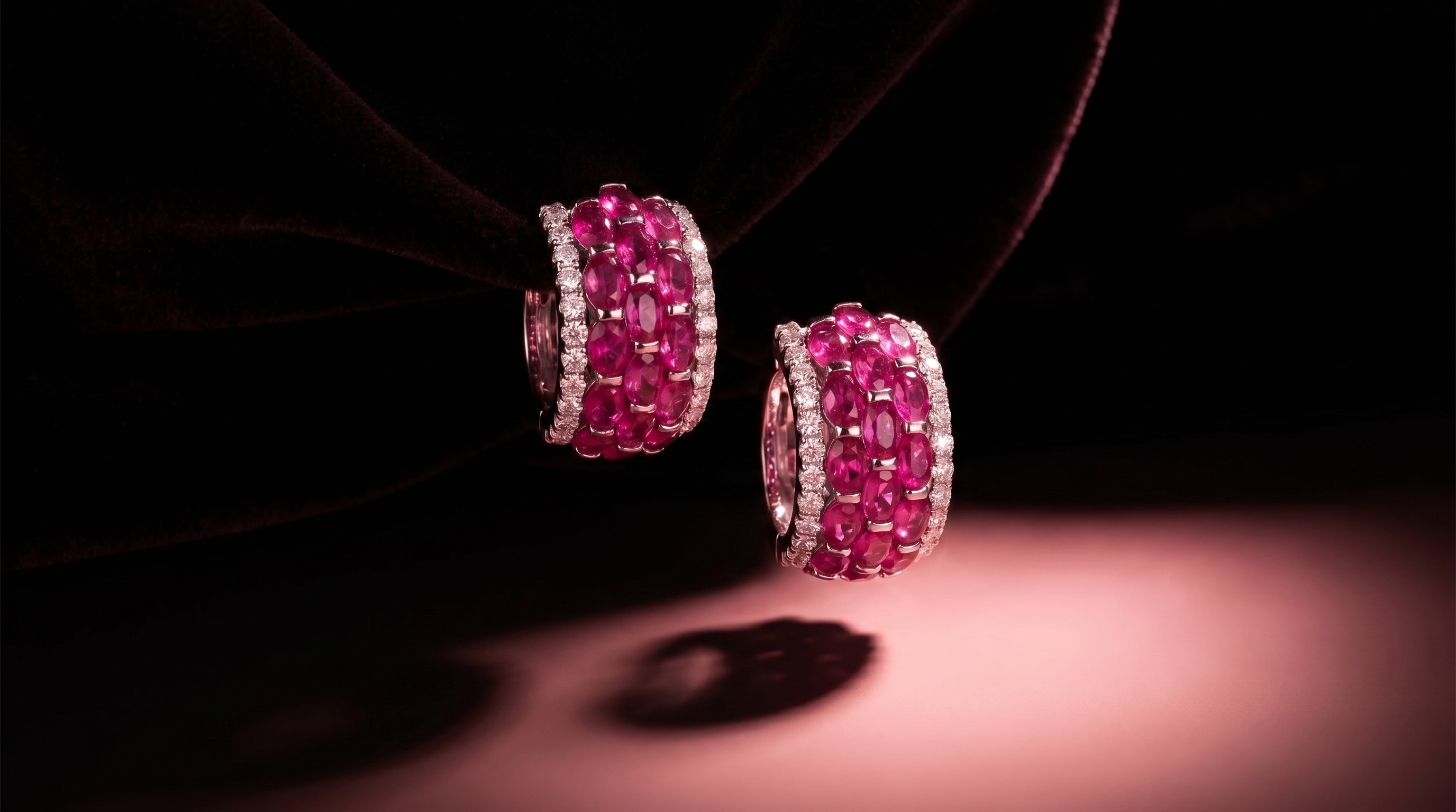 Pink sapphire earrings